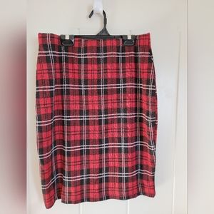 Plaid pencil shirt